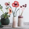 Fleur en laine - Coquelicot rose pêche