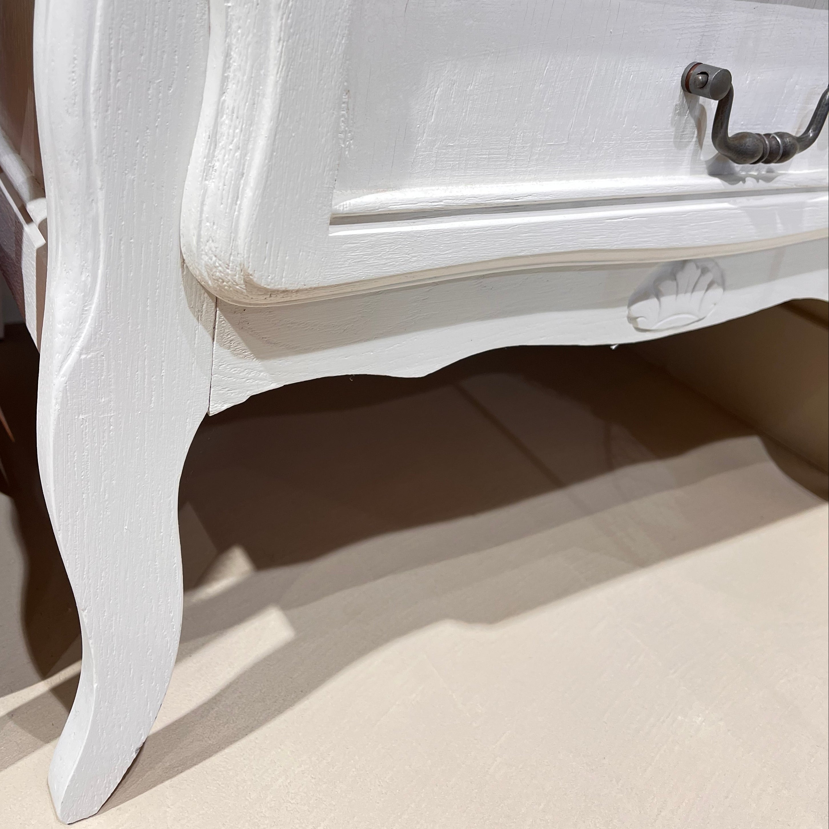 Commode haute / Semainier  6 tiroirs - Blanc - Style Romantique