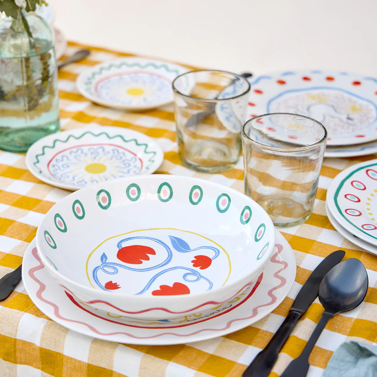 Assiette Creuse / Pâtes Soupe - Summer Bliss -  Tulipe 23 cm