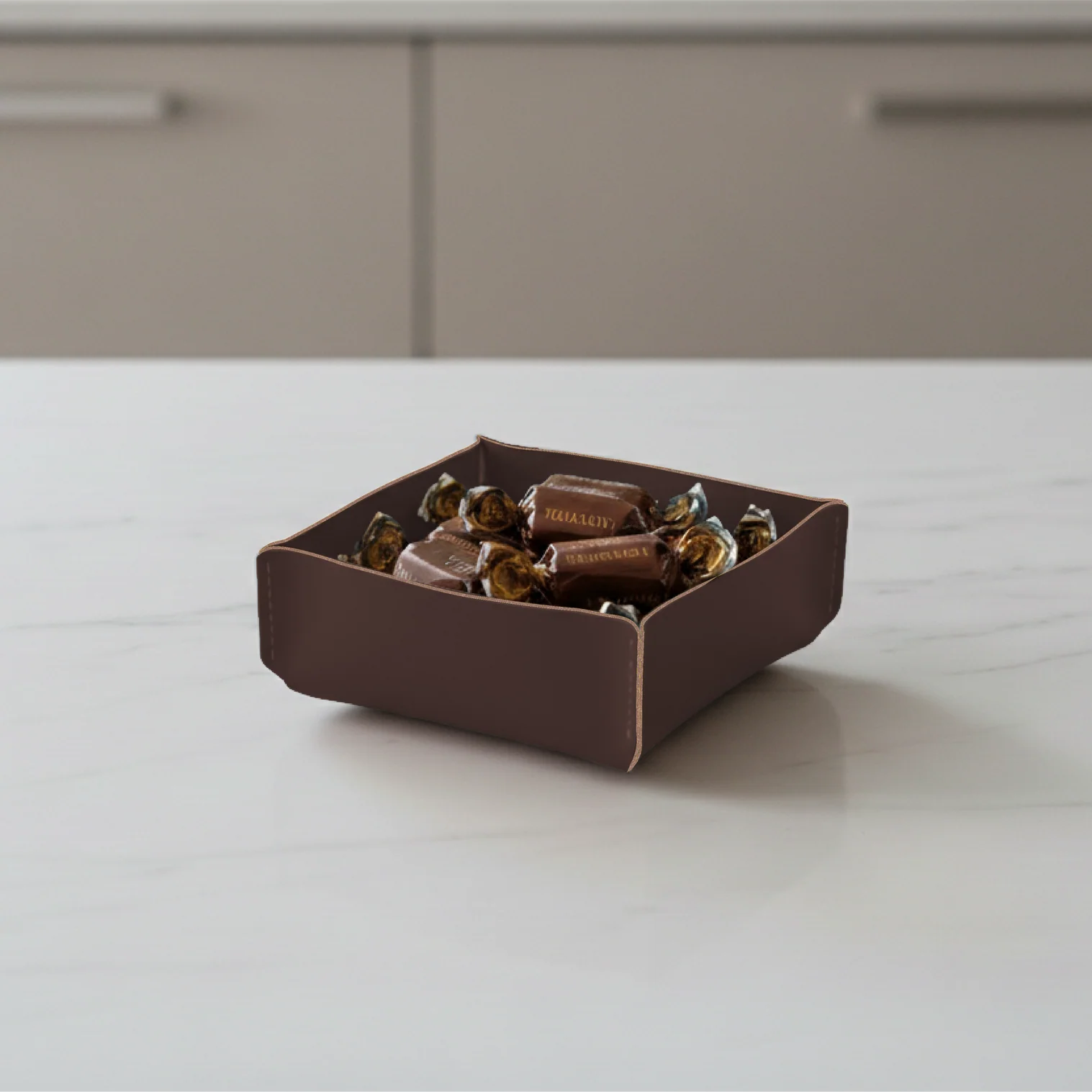 Panier de Rangement recyclé 18 x 18 cm - Ebène