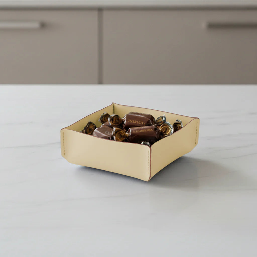 Panier de Rangement recyclé 18 x 18 cm - Vanille