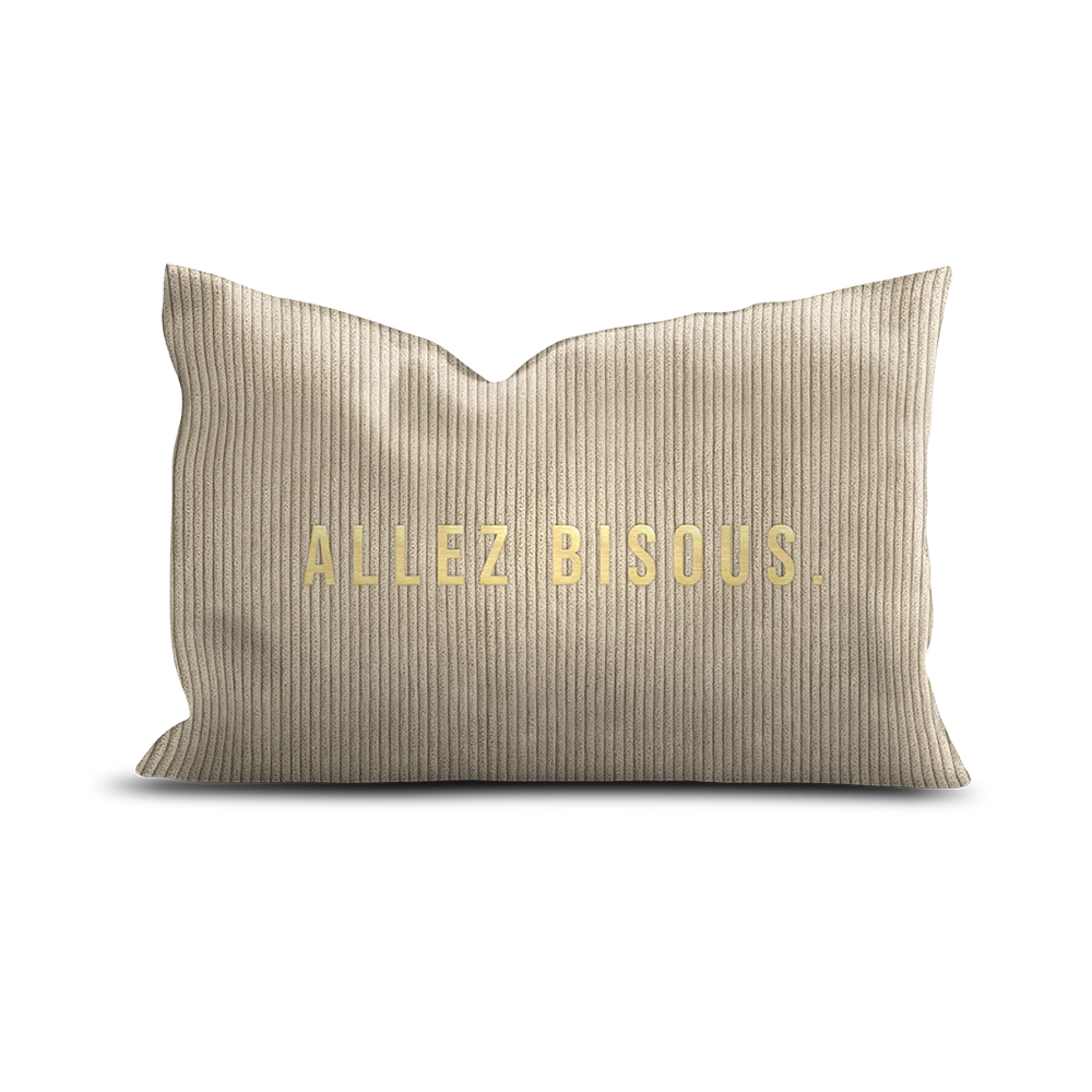 Coussin en velours Beige clair