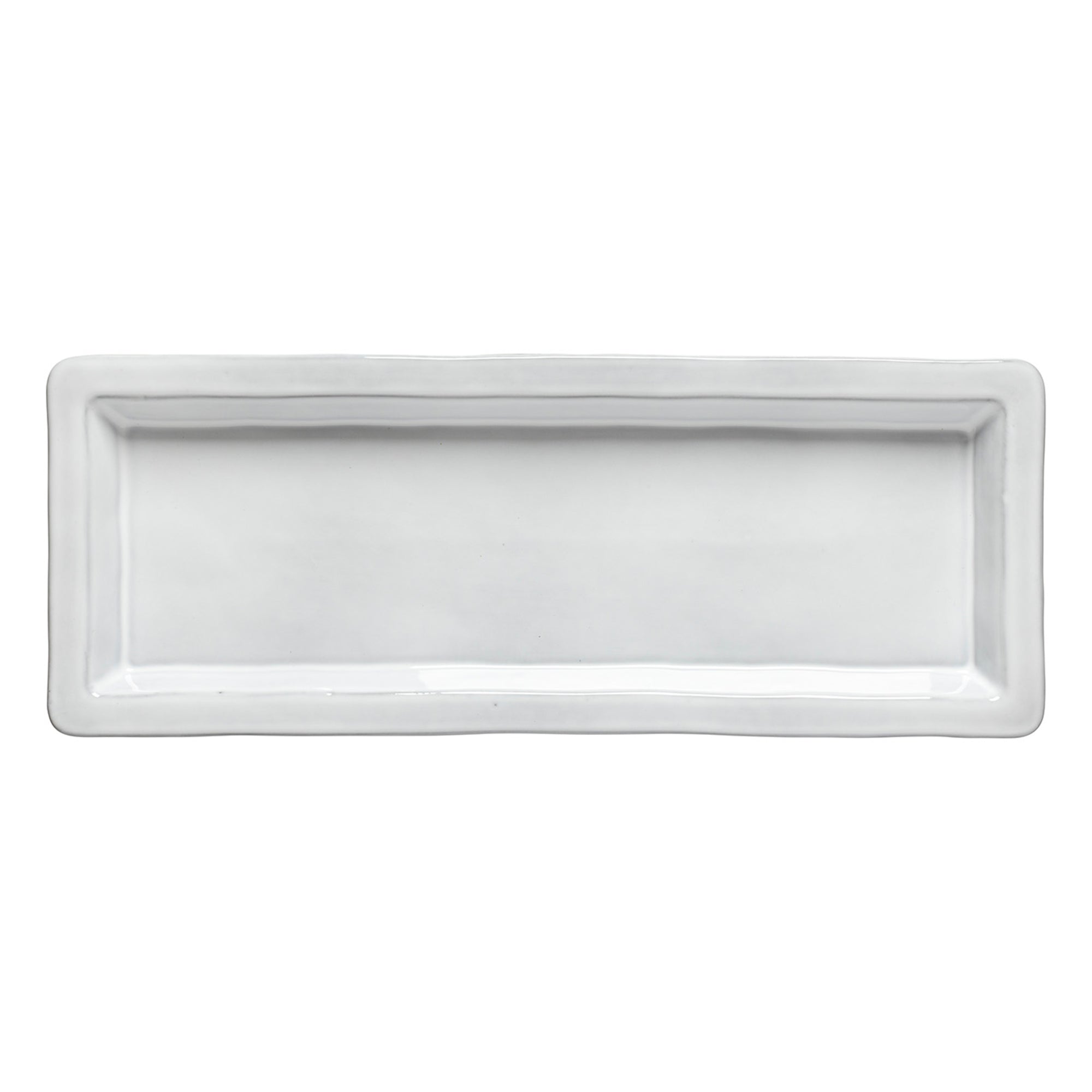 Plateau rectangulaire en Ecogres blanc - 37 cm