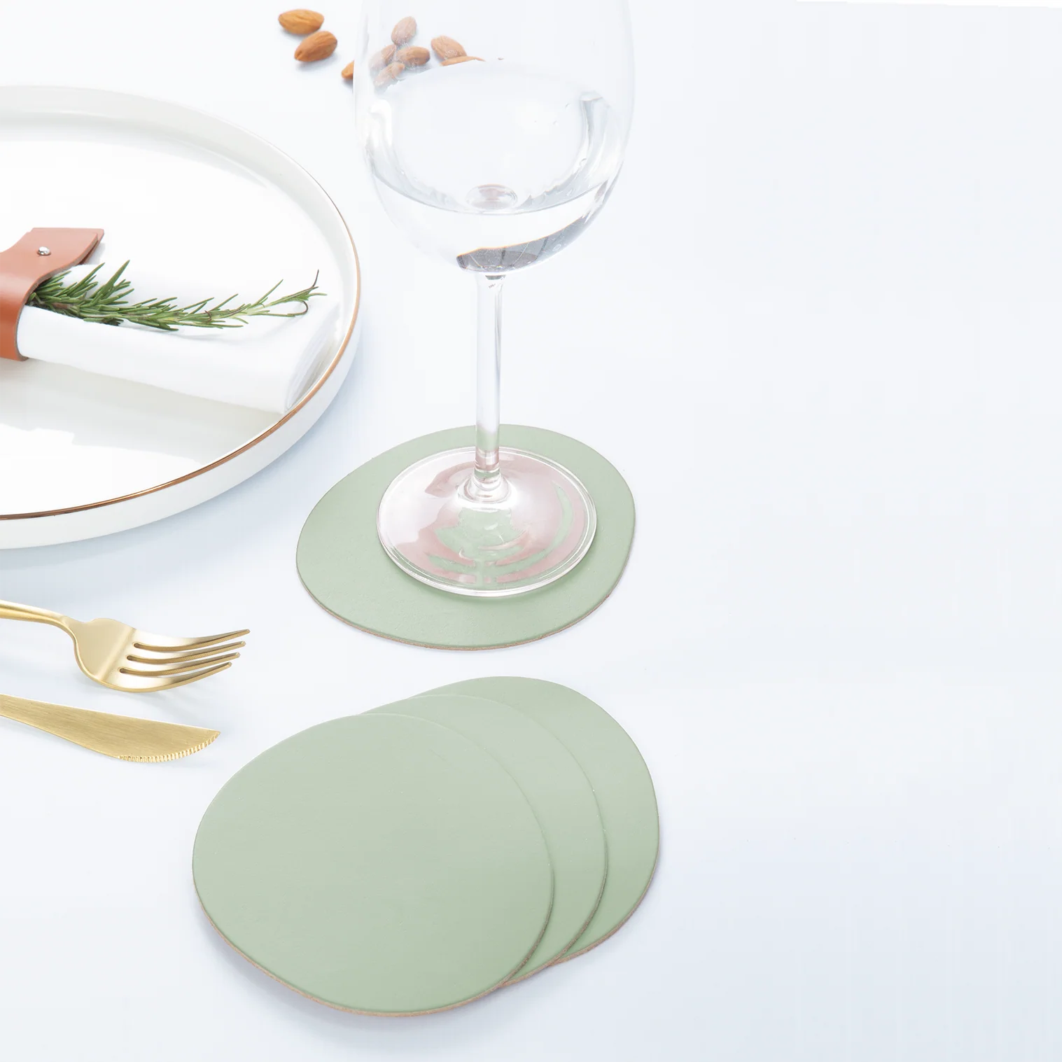 Dessous de verre x 4 Vert Nil