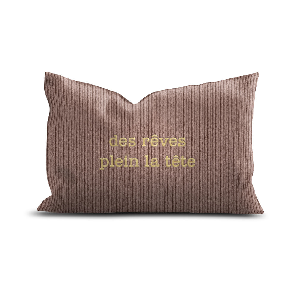 Coussin en velours vieux rose - Des rêves plein la tête
