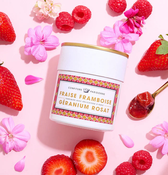 Confiture Fraise Framboise Géranium 250g
