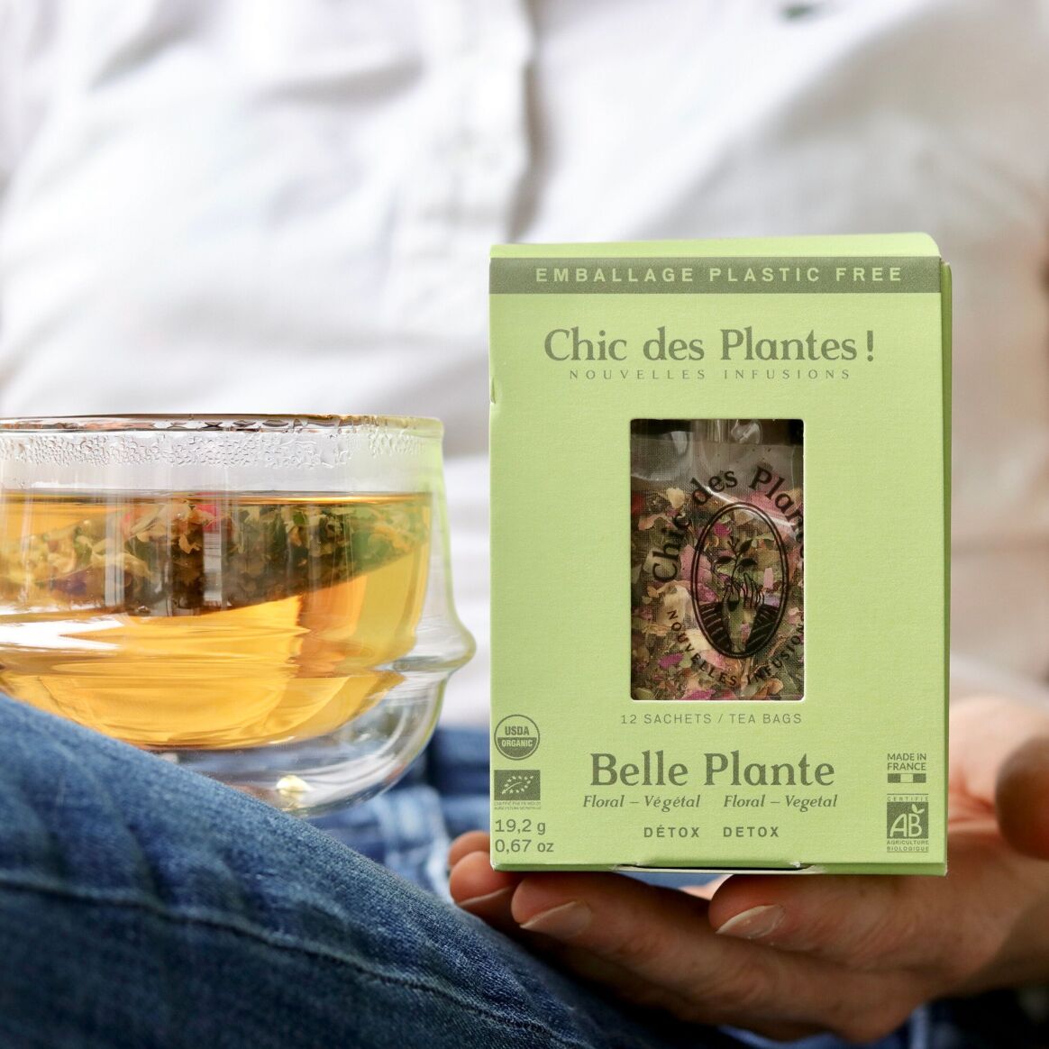 Infusion bio détox rose ortie - Belle Plante - boîte de 12 sachets