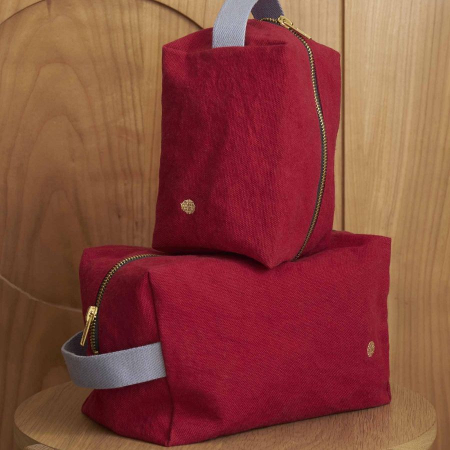 Trousse de toilette cube en coton - Cherry