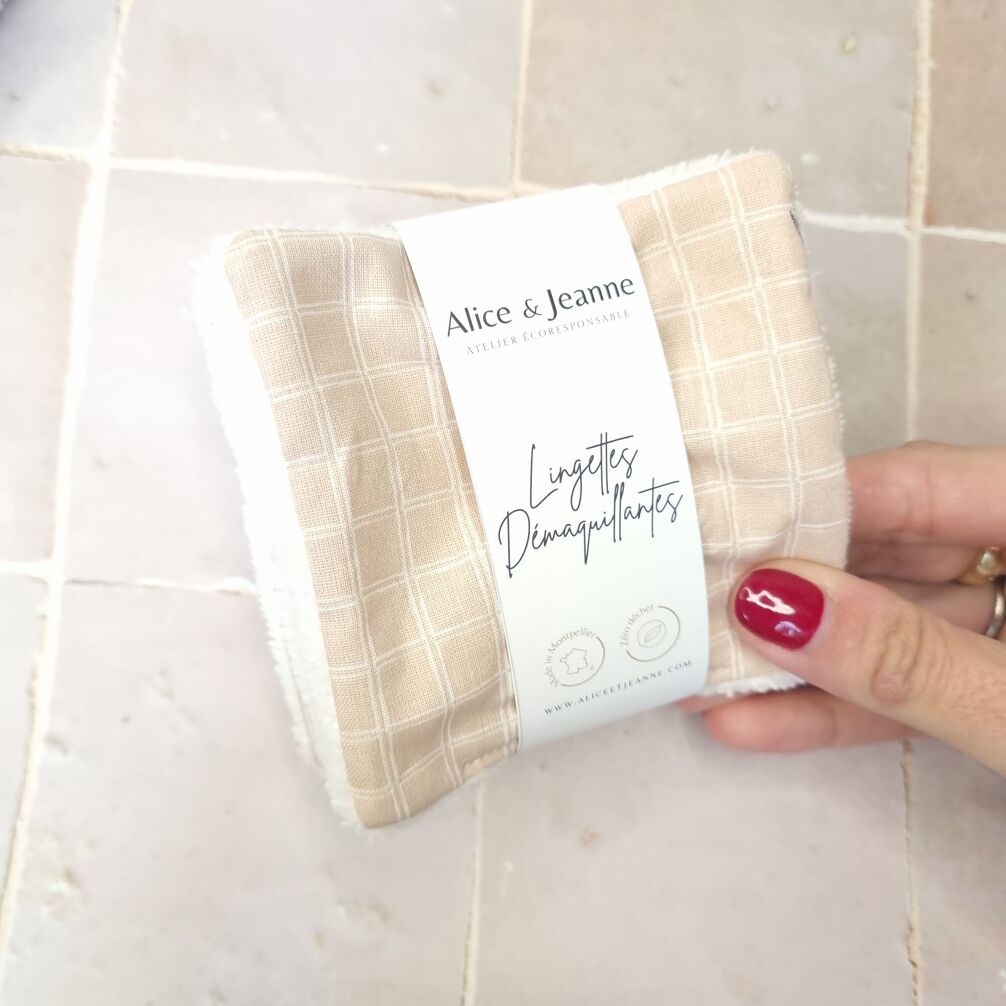 Lingettes démaquillantes lavables Mathilde X5