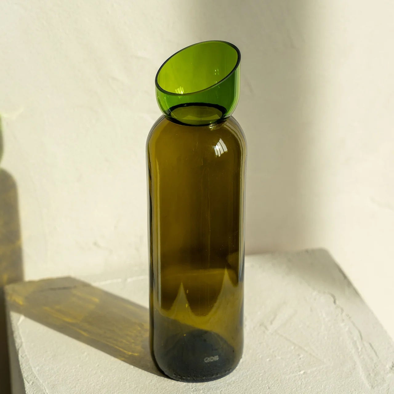 Carafe bicolore vert/ambré