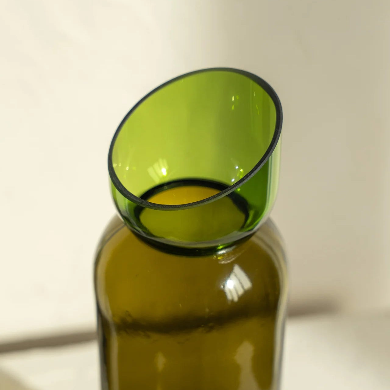 Carafe bicolore vert/ambré