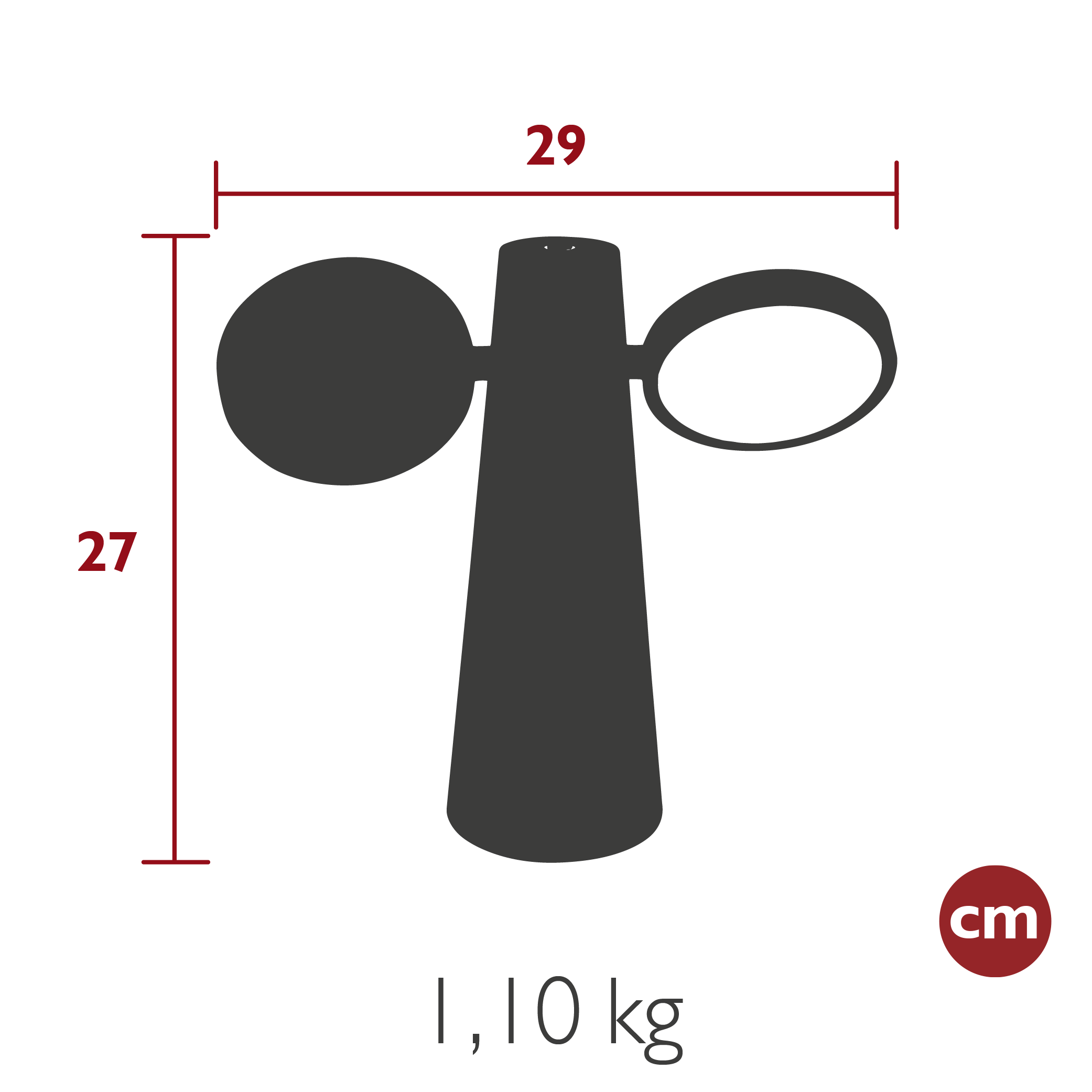 Lampe à poser Oto 27 cm - Ocre Rouge