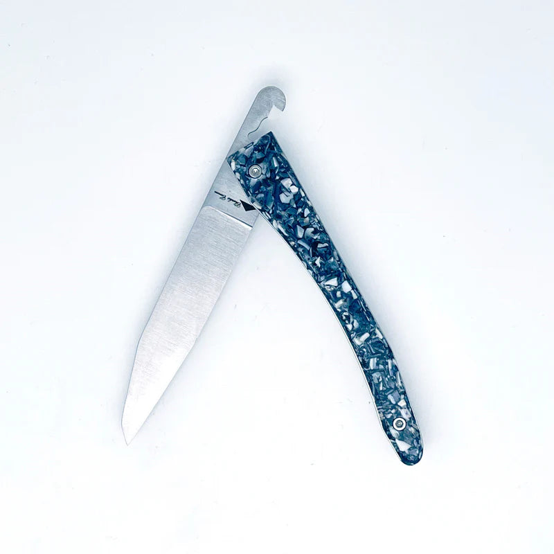 Couteau piémontais manche en coquilles de moules