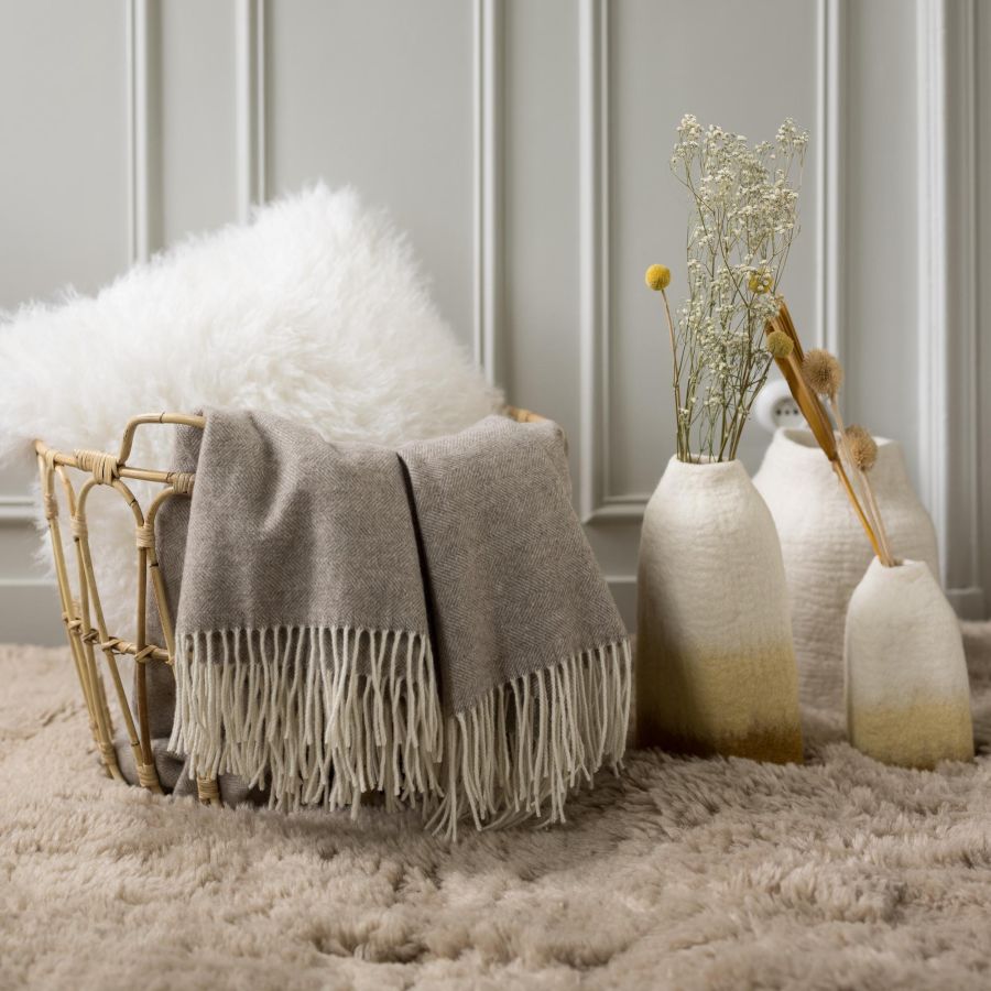Plaid Carina Naturel 130 x 190 cm