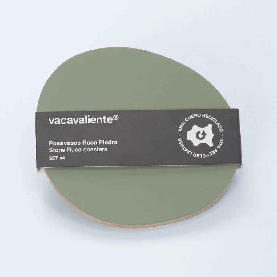 Dessous de verre x 4 Vert sauge