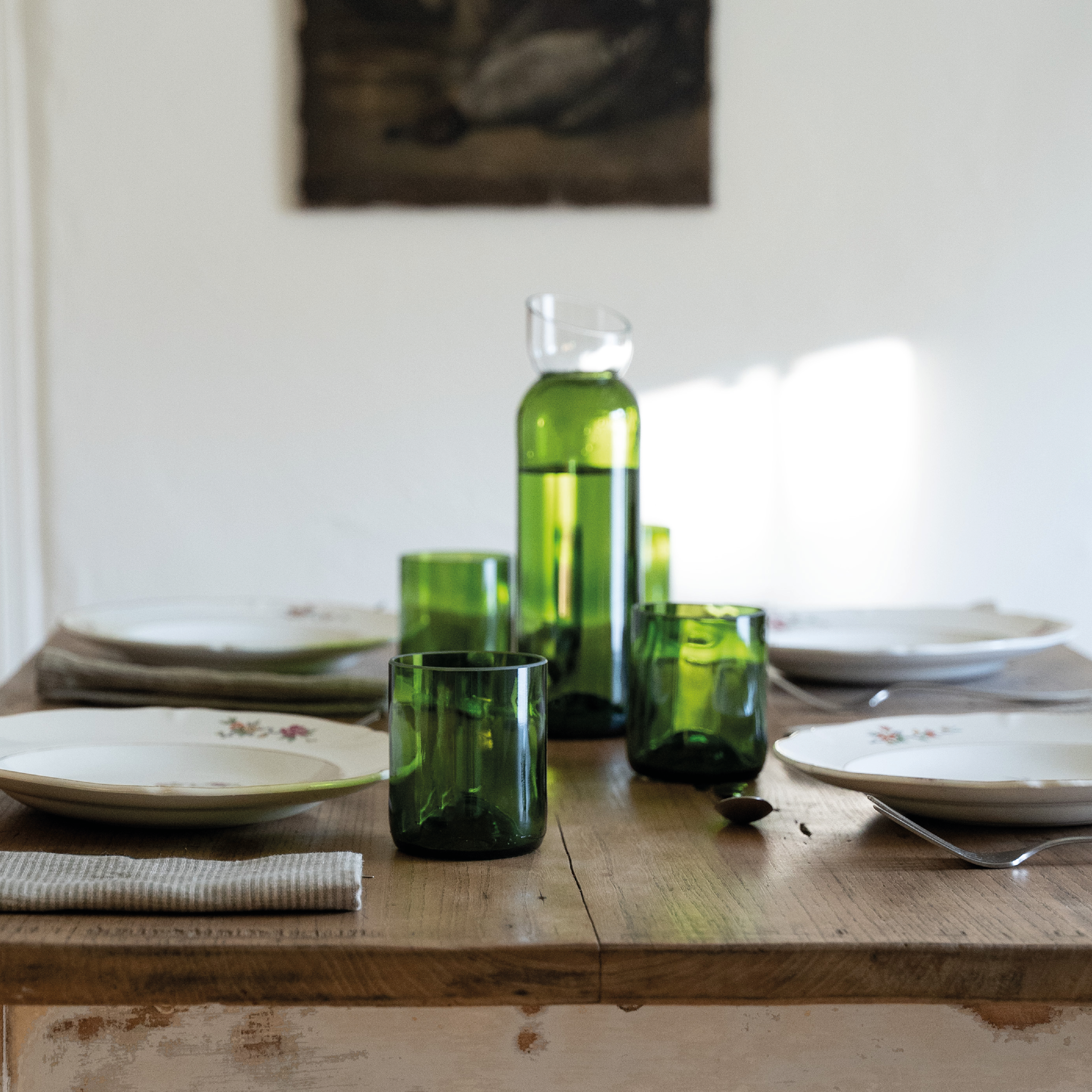 Carafe bicolore vert/transparent