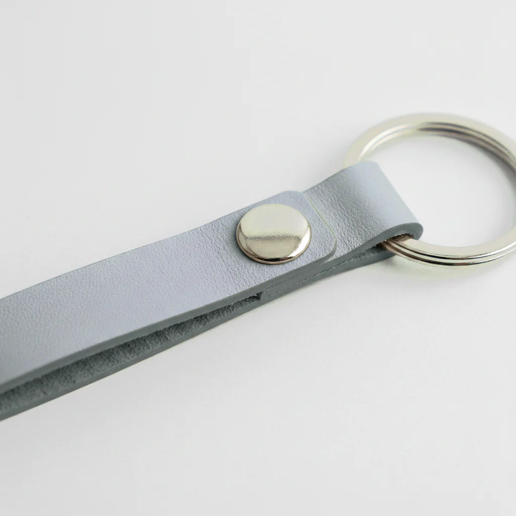 Porte-clés en cuir recyclé - Bleu Ciel