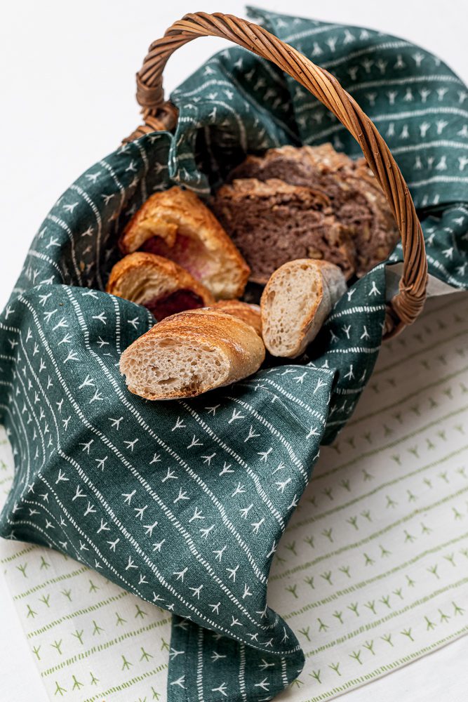 Serviette de table en lin vert foncé 45x45cm