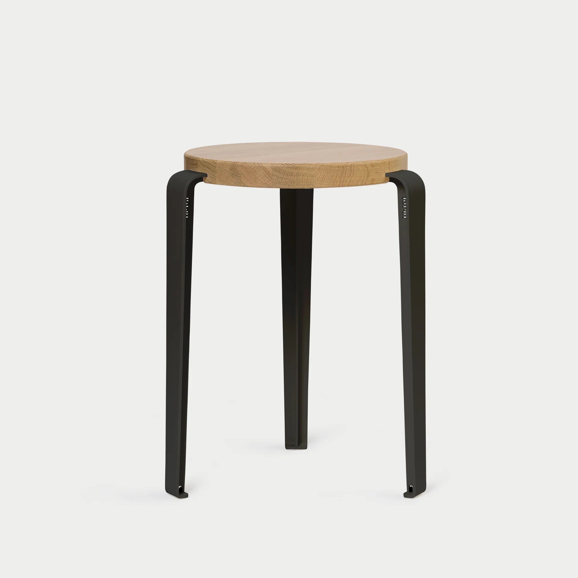 Tabouret LOU assise en chêne - Pieds Graphite