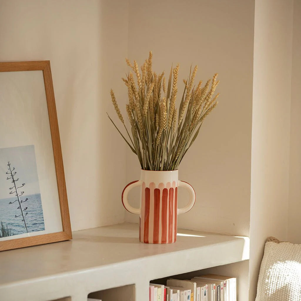 Vase avec anses rayures
