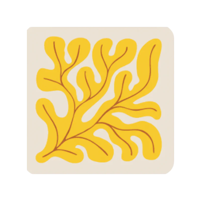 Dessous de verre x 1 - Algues - Jaune