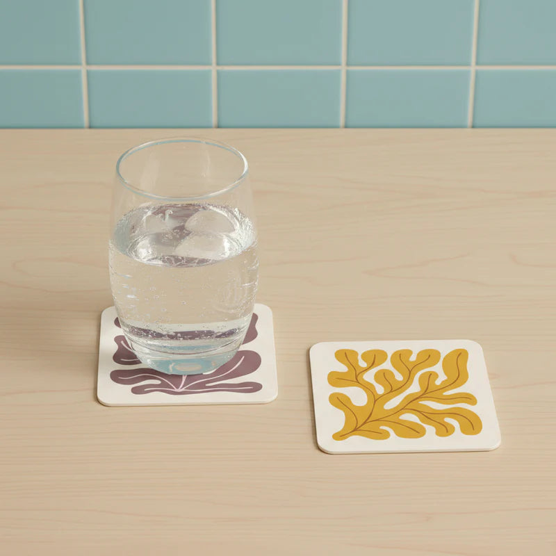 Dessous de verre x 1 - Algues - Moutarde