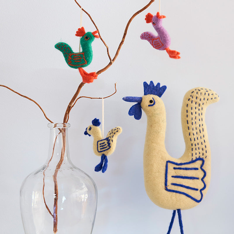 FUNKY ROOSTER  L - Beige et Bleu