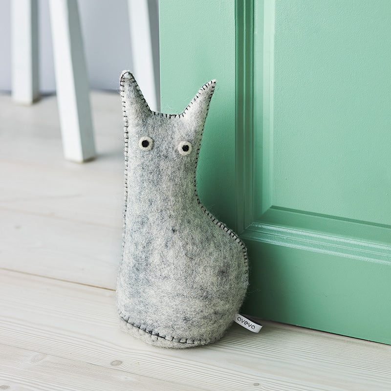 Butée de porte / Serre  livre chat gris