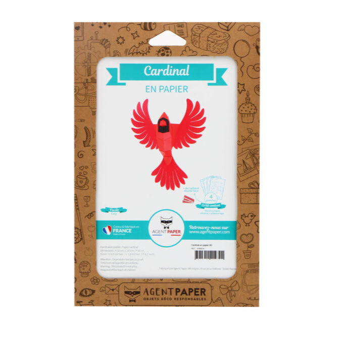 Oiseau cardinal rouge - origami