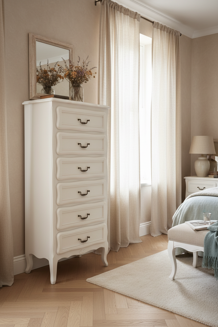 Commode chiffonnier décor campagne chic