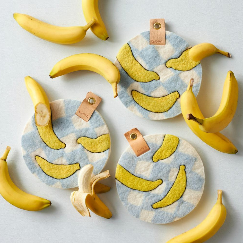 Dessous de plat en laine, ART, bananas