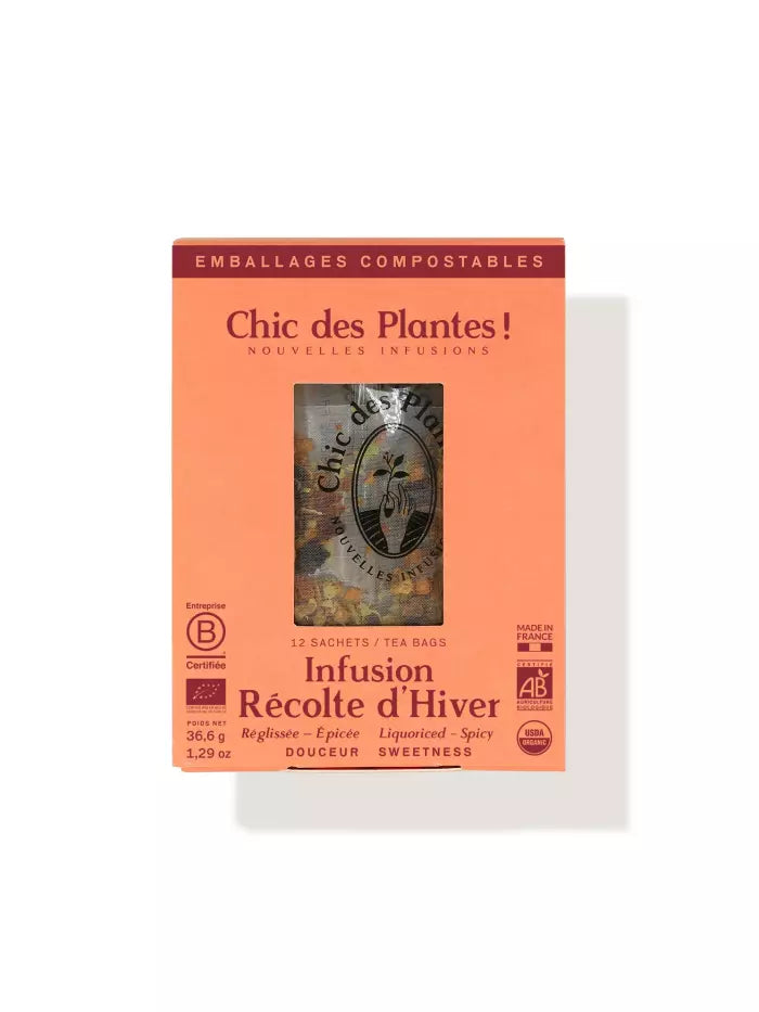 INFUSION BIO RÉCOLTE D'HIVER (BOÎTE 12 SACHETS) - CANNELLE, ORANGE, RÉGLISSE