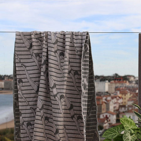 Fouta Bainua - Noir - 90x160
