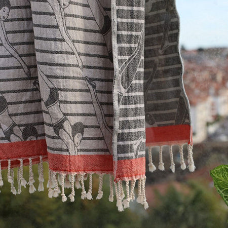 Fouta Bainua - Noir - 90x160