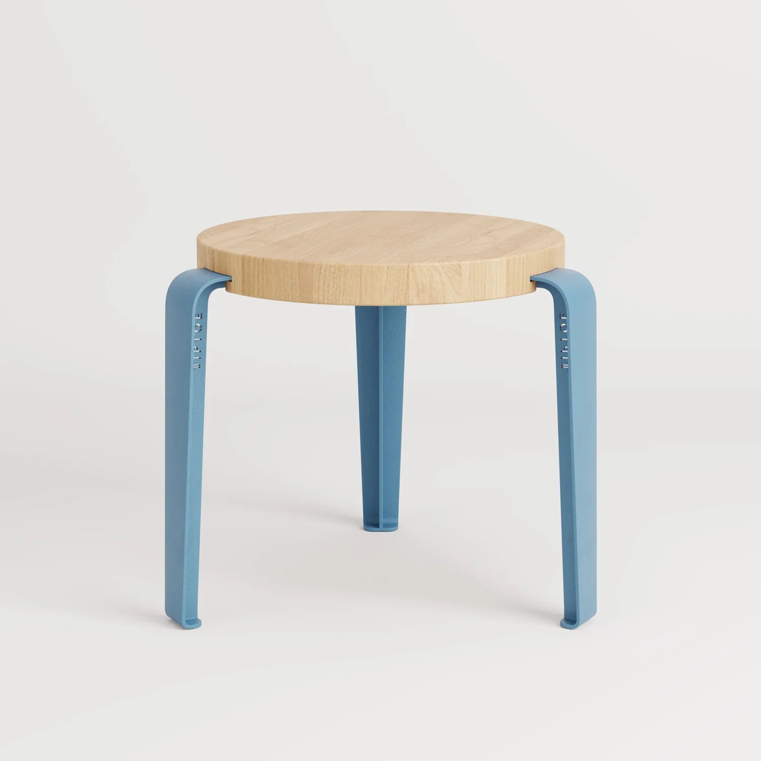 Tabouret enfant MINI LOU TIPTOE - assise chêne - bleu baleine