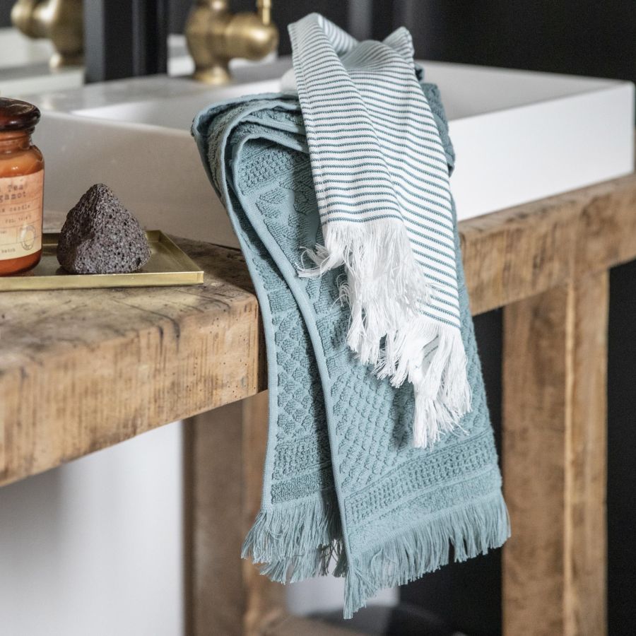 Drap de douche Zoé vert de gris  70 x 140