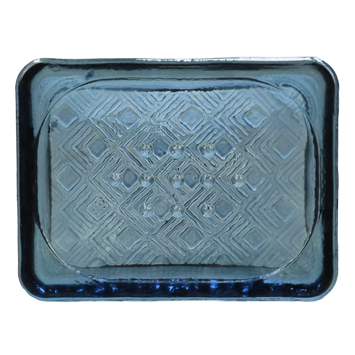 Porte savon en verre recyclé Bleu indigo