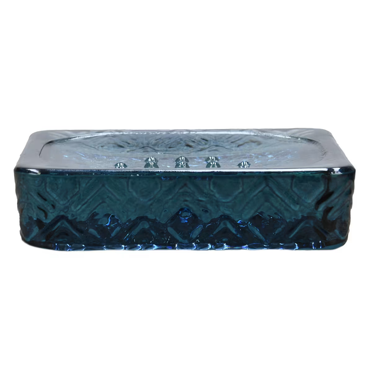 Porte savon en verre recyclé Bleu indigo