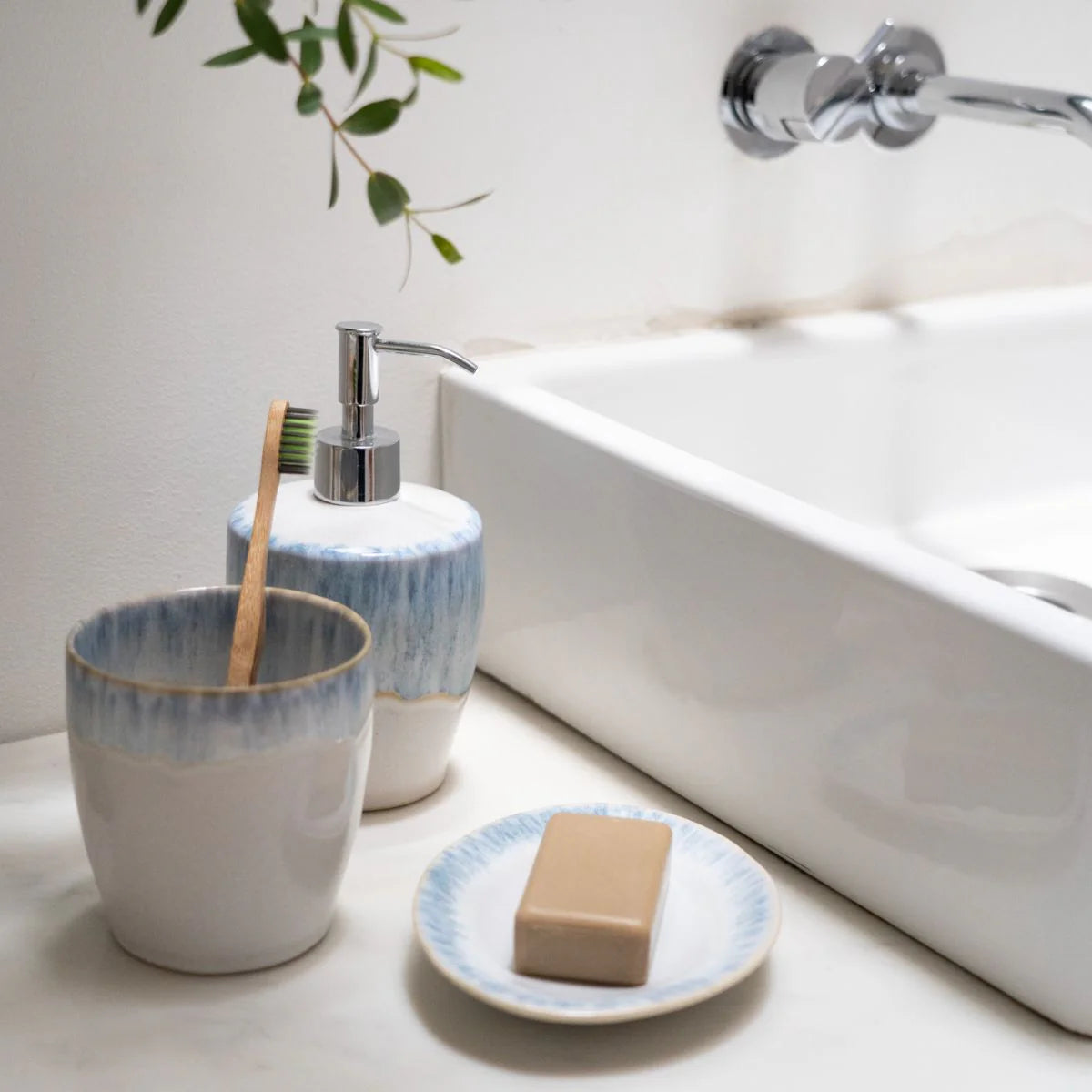 Porte-savon en grès bleu - Brisa