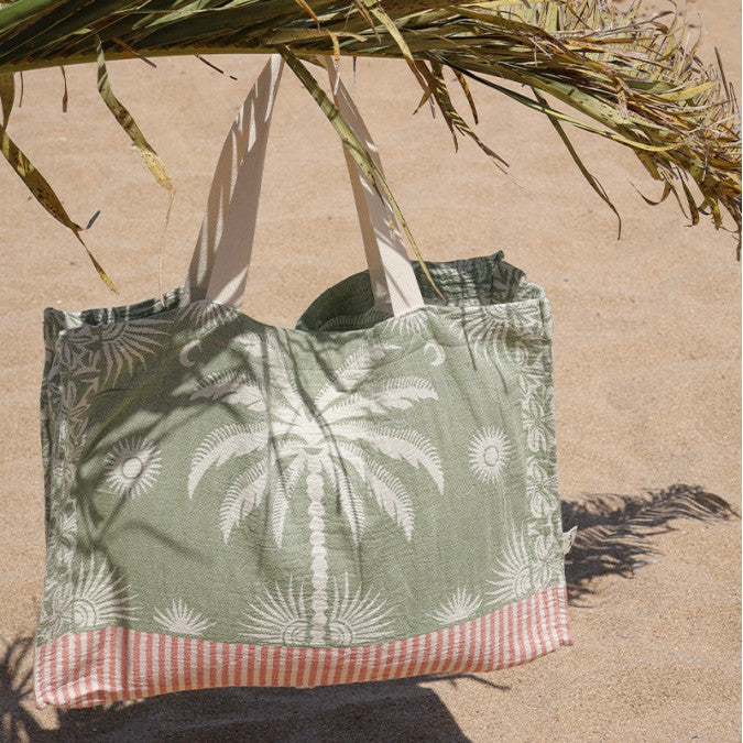 Sac Plage Shopping Palmeraie - Vert Olive
