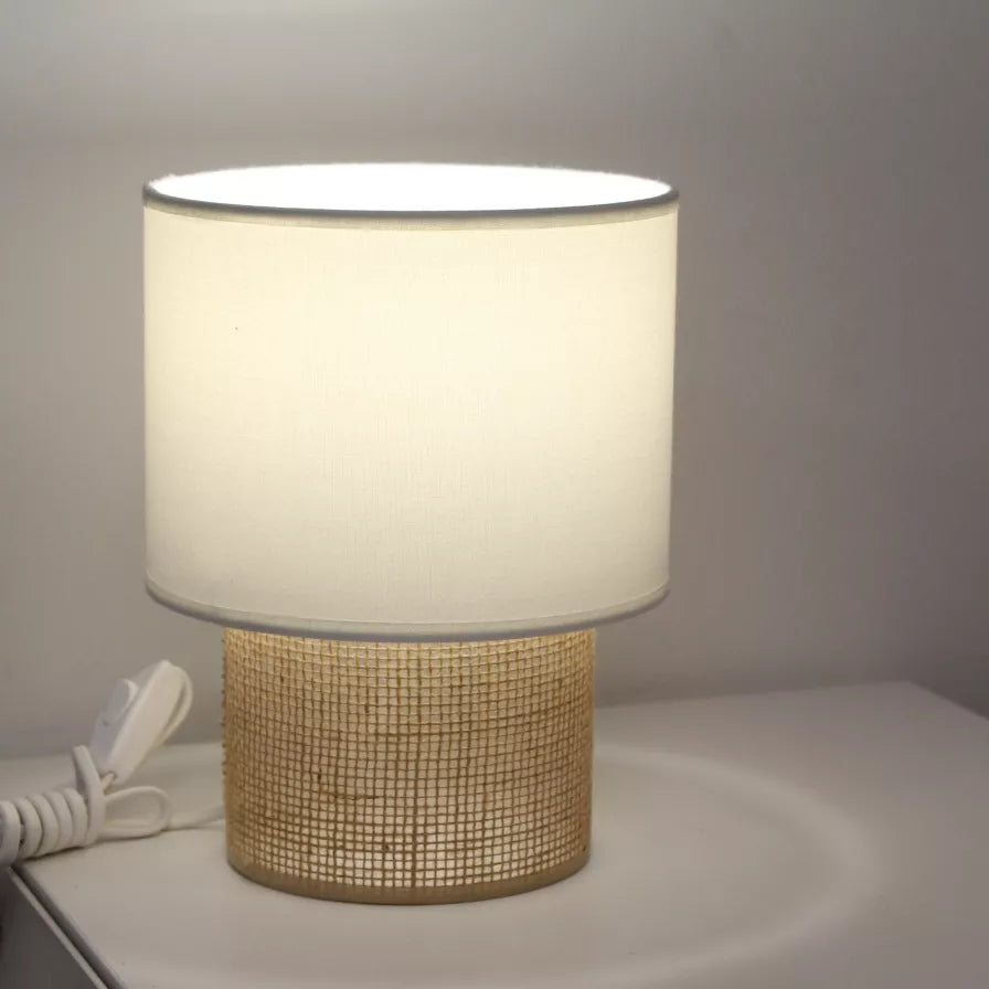 Lampe à poser Tabata Ecru et Sisal et Ecru - 22cm