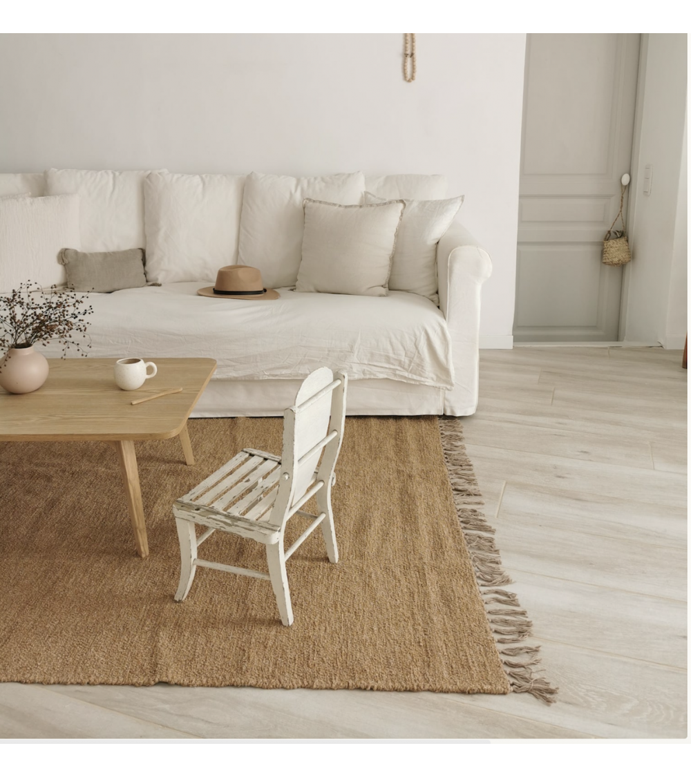 Tapis camel en coton recyclé 140 x 200 cm