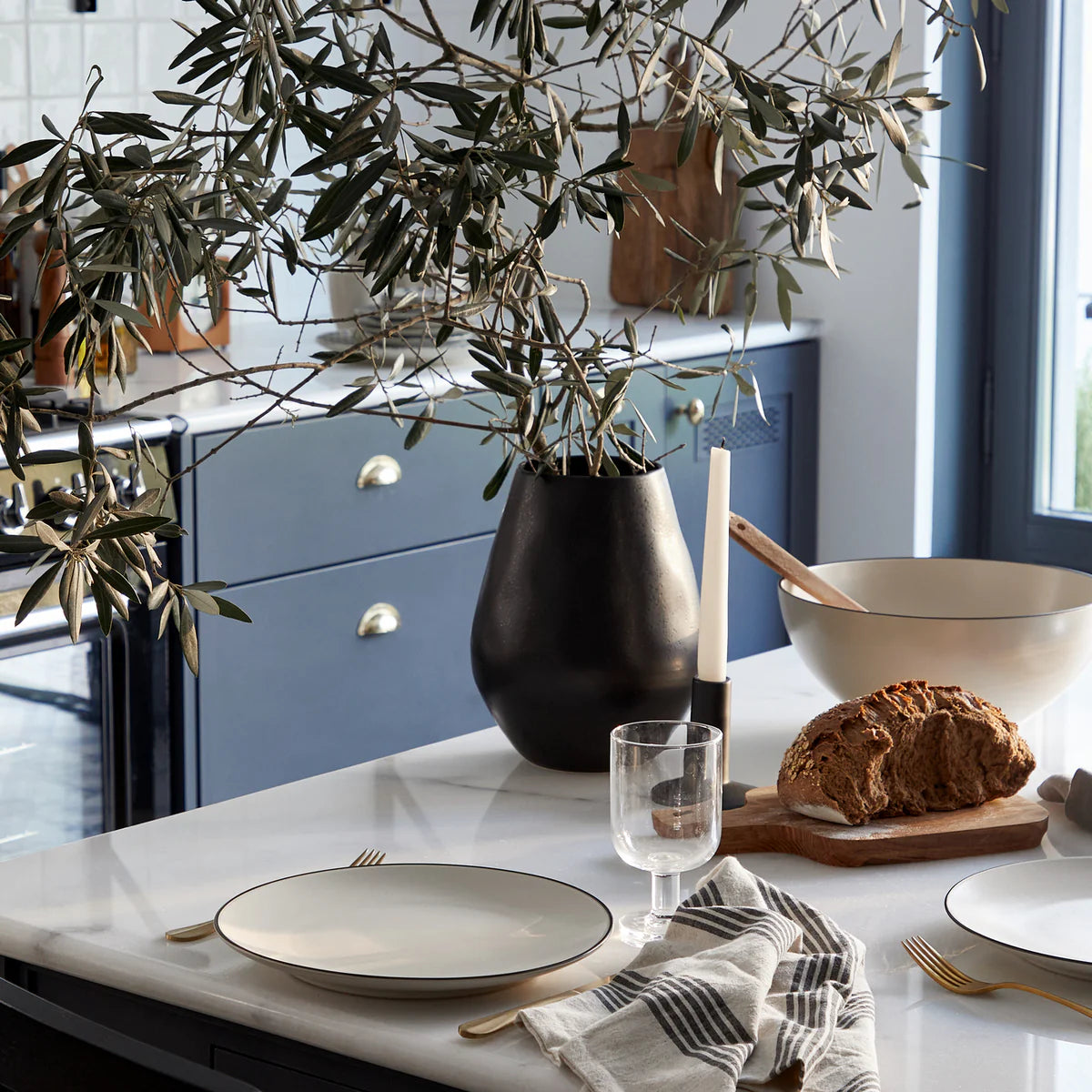 Vase bulbe Riviera noir - 25 cm